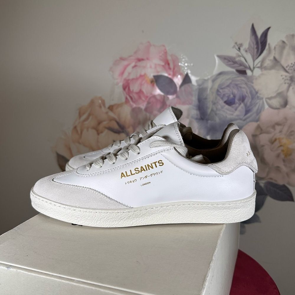 New ALLSAINTS Thelma Sneaker in White leather shoe designer - Picture 3 of 12